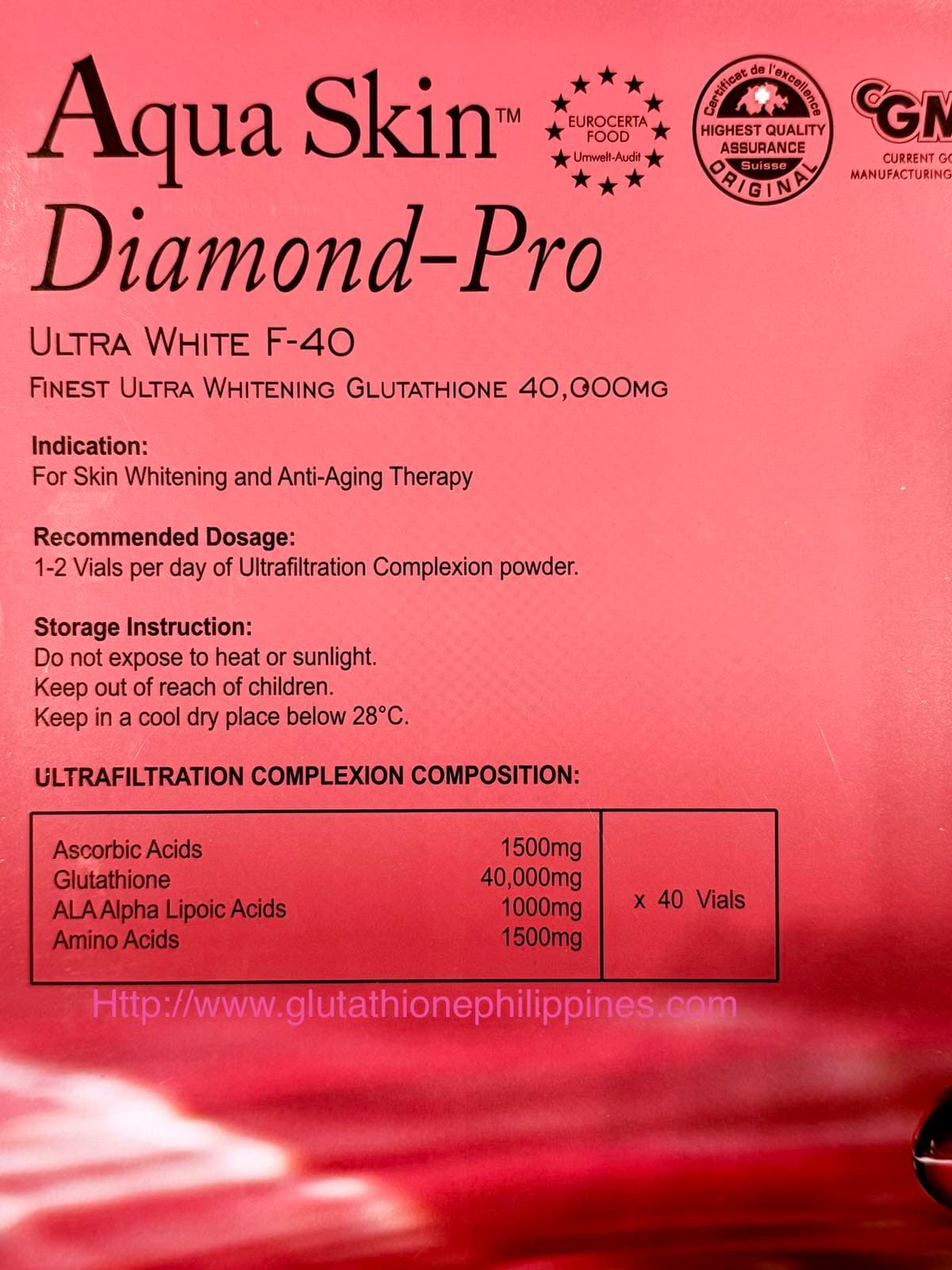 Aqua Skin Diamond-Pro Ultra White F-40 (40 VIALS) โ image 3
