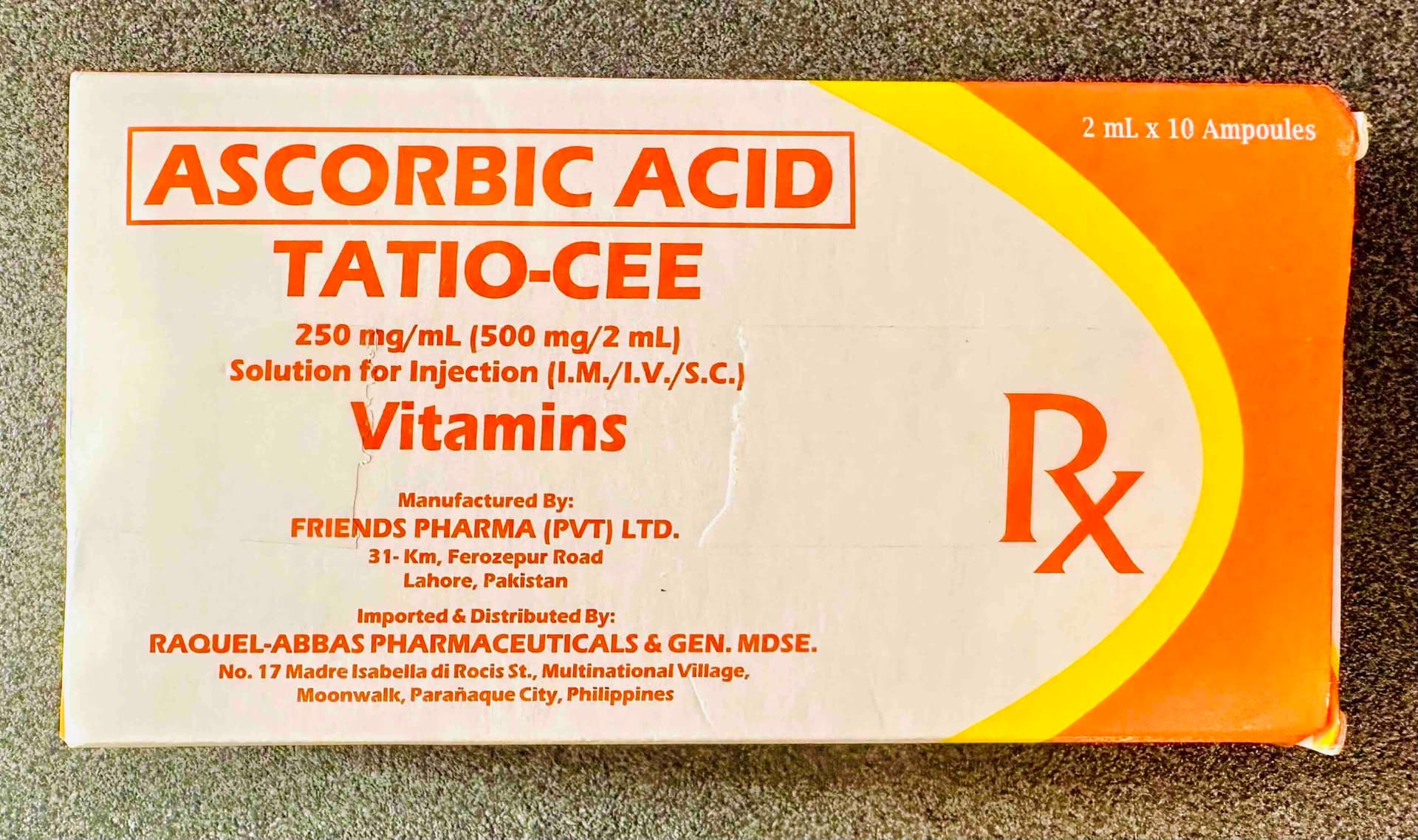 Vitamin C or Ascorbic Acid 500mg / 2mL
